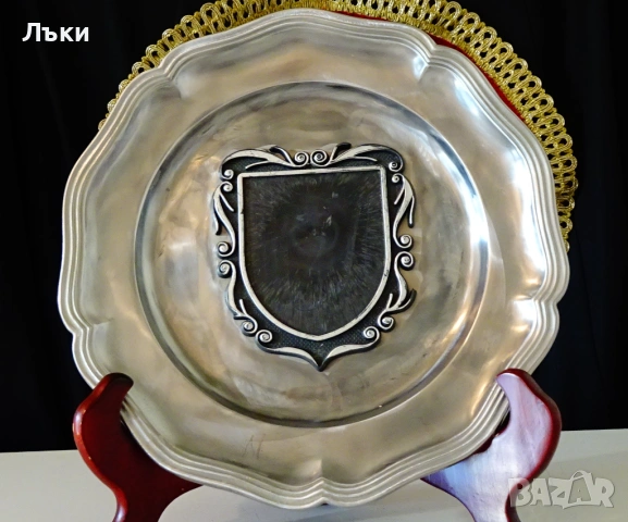 Калаена чиния,пано за снимка и гравиране,калаена сватба. , снимка 4 - Антикварни и старинни предмети - 53772998