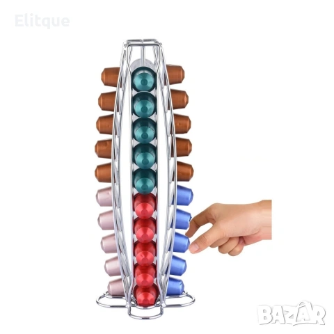 Въртящ се диспенсър за кафе Cheffinger, за капсули Nespresso – капацитет 40 капсули, снимка 3 - Други стоки за дома - 53179855