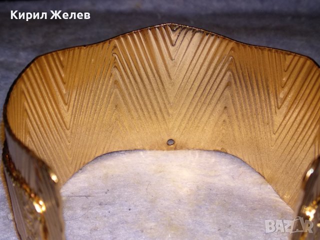 ЕФЕКТНА ПОЗЛАТЕНА РЕГУЛИРУЕМА ВИНТИДЖ АРТ ГРИВНА от БЛАГОРОДНА СТОМАНА с ПОЛИРАН КРИСТАЛ 10985, снимка 6 - Гривни - 41101251