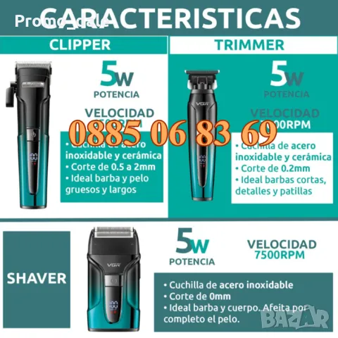 Комплект Машинка за подстригване, самобръсначка и машинка за брада VGR 694, снимка 4 - Машинки за подстригване - 48917104