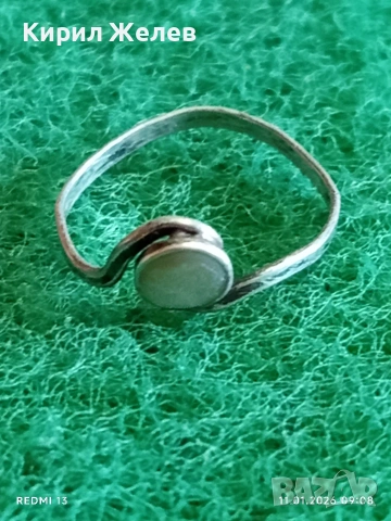 Сребърен пръстен с Лунен камък много красив стилен дизайн 53060, снимка 3 - Пръстени - 53059919