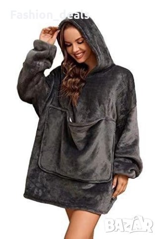 Ново плюшено одеяло с ръкави Меко Удобно Топло Худи Уют на дивана, снимка 5 - Други - 42353380