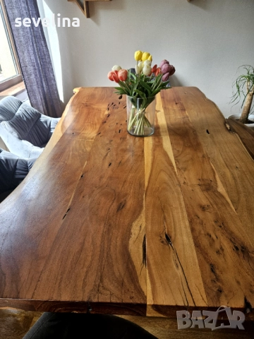 Масивна маса с пейка, снимка 4 - Маси - 52431254