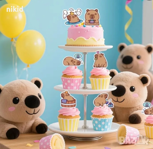 24 бр Лабубу Labubu топери за мъфини кексчета топер декор украса парти , снимка 3 - Други - 52057717