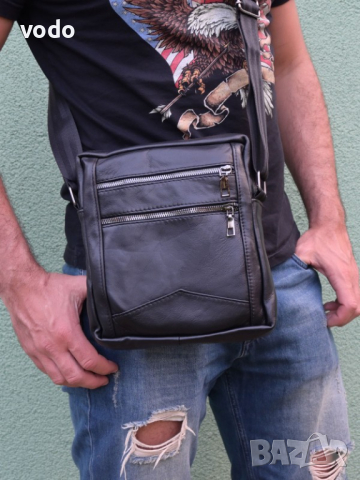 Мъжка чанта от естесвена кожа Vodo, снимка 1 - Чанти - 44670693