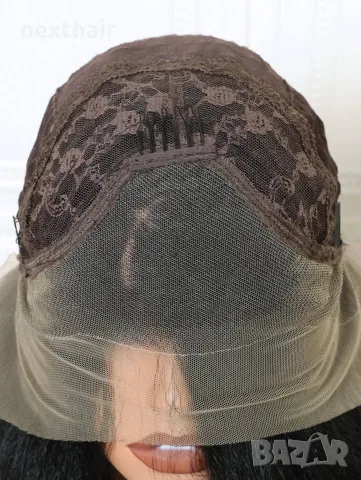 Естествена бразилска черна перука 40 см с Lace Front 13×4 – елегантност и естествен вид, снимка 10 - Аксесоари за коса - 55924799