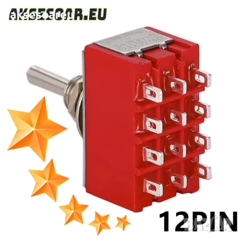 Нов качествен Ключ Превключвател с 12 крачета с 3 положения на превключване ON / OFF/ ON 5A / 125VAC, снимка 14 - Аксесоари и консумативи - 49315045