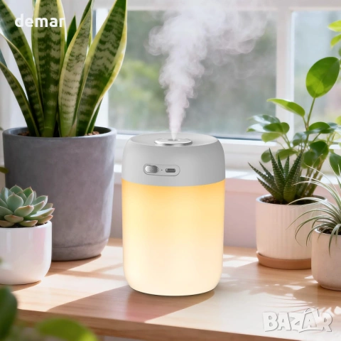 SZO Cool Mist овлажнител за спалня с нощна светлина, сив, снимка 8 - Овлажнители и пречистватели за въздух - 53825413