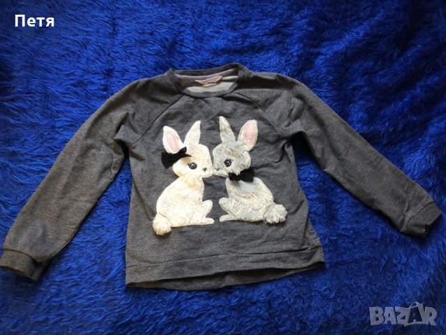 H&M Детска блуза за момиче - зайчета, снимка 1 - Детски Блузи и туники - 34500319
