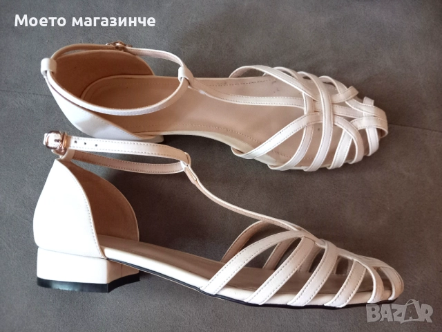 Елегантни сандали от естествена кожа, №38,5 - като нови