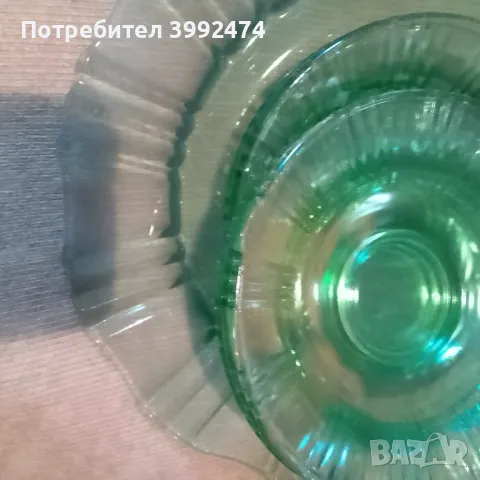Сервиз за торта, цветно, зелено стъкло, снимка 3 - Сервизи - 47524668
