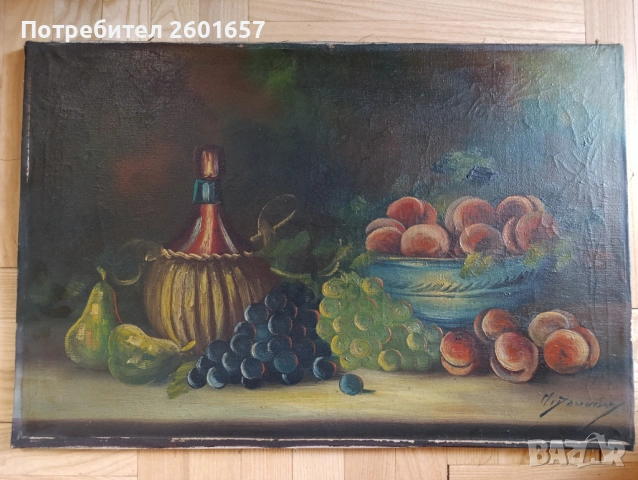 Много стара картина натюрморт.