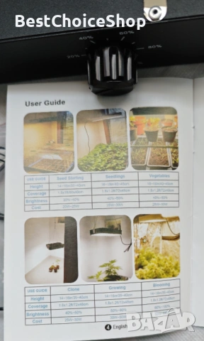 LED лампа за растения 600W пълен спектър растежна светлина с димируема функция, снимка 7 - Градински инструменти - 53793001