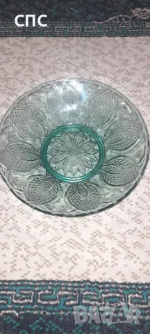 стъклена голяма фруктиера , снимка 3 - Чинии - 47638146