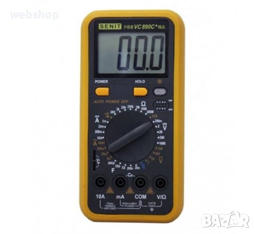 Мултицет , Мултиметър VC-890C+, зумер, VAC, VDC, AAC, ADC, OHM, F, снимка 1