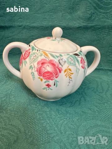 Руски порцелан-сервиз за чай Божури или Утренний на ЛФЗ Ломоносов, снимка 11 - Сервизи - 53640469