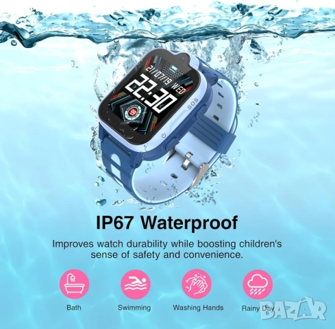 Детски 4G смарт часовник с GPS проследяване, обаждания, SOS бутон, снимка 5 - Смарт гривни - 52242139