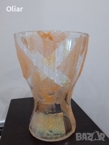 красива ваза стъкло с релефни орнаменти. , снимка 4 - Вази - 42660040
