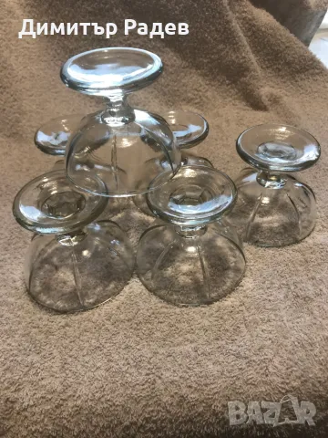 РЕТРО ЧАШИ ЗА СЛАДОЛЕД И ДР.--НОВИ- 1972 г Стъкло за петромакс --ново р--ри Ф 110 мм Н 120 мм , снимка 5 - Чаши - 48449650