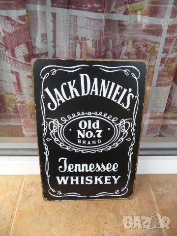 Jack Daniels рекламни метални табели уиски отлежало черен етикет бутилка билярд, снимка 1
