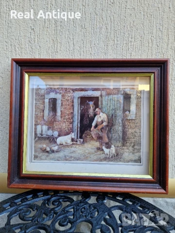 Прекрасна антикварна колекционерска белгийска авторска картина , снимка 2 - Картини - 51155719