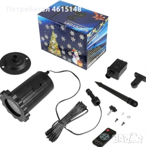 Водоустойчив LED проектор Снежинка за прожектиране на сняг, снимка 2 - Други - 51977083