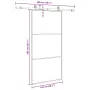 vidaXL Плъзгаща се врата с механизъм черна 102x205 см ESG стъкло, снимка 9