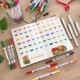 Ohuhu Maui Series маркери с два писеца тип четка и тънък писец,60 цвята, снимка 7