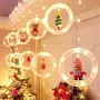 Светещи LED рингове с коледни фигурки, тип завеса 3м, 10 ринга на ток., снимка 1