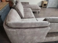 ПРОМОЦИЯ!!! Светло кафяв/бежов П-образен ъглов диван от плат LS701521, снимка 12