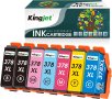 KINGJET 378XL Мастилени касети, преработени за Epson 378 378XL, пакет от 7 броя