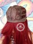 Красива Стилна Перука Френска Черта в Цвят Малинено Червен с Бретон КОД 8791, снимка 8