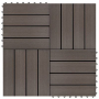 vidaXL 11 бр декинг плочки, WPC, 30x30 см, 1 кв.м., тъмнокафяви（SKU:45025