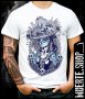 Тениска с щампа LA MUERTE CALAVERA BLUE, снимка 1 - Тениски - 42674847