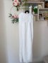 Нова дълга елегантна бяла рокля за всякакъв повод с декорация 3Д орнаменти памук полиестер , снимка 1 - Рокли - 41911809