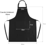 Нови 4 броя готварска престилка с 2 джоба регулируема унисекс черна, снимка 2