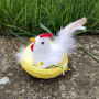 4613 Великденска украса Кокошка с яйца в гнездо, 6 см, снимка 5