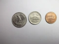 Пет американски монети с образа на четирима президенти , снимка 4