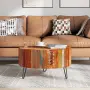 vidaXL Маса за кафе, кръгла, масивно регенерирано дърво, снимка 3