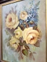 Слънчеви рози и нежни сини звездички  Рисувана върху платно, което е изпънато с фазер и защитено  , снимка 7