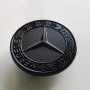 57 мм Mercedes Benz звезда емблема преден черен гланц за предния капак, снимка 2