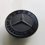 57 мм Mercedes Benz звезда емблема преден черен гланц за предния капак, снимка 1
