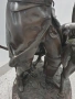 77см-43кг Moreau статуетка-композиция/голяма стара френска скулптура/фигура на ловец с кучета-хрътки, снимка 15