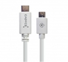 Кабел, бързо зареждане, бял, MICRO USB(м)/TYPE-C(м), 1m, 2A, снимка 1 - USB кабели - 36041234