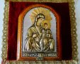 Старинна икона Св.Богородица Сумела,седеф,позлата. , снимка 12