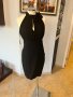 Черна рокля с връзка на врата, снимка 1 - Рокли - 41328884
