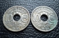 Стара монета 10 сантима 1922 г. и 1924 г. Франция - красавици !, снимка 16