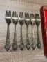 Винтидж комплект вилици от мельхиор (6 броя) в оригинален футляр, снимка 4