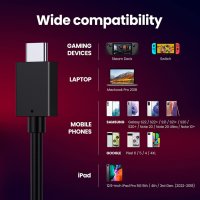 USB C към USB C кабел 1.5м, 100 W с HDMI 4K 60Hz, 10Gbps USB 3.1 Gen 2, снимка 6 - USB кабели - 40635161