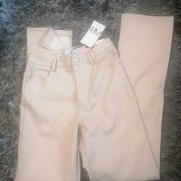 Нов Zara кожен панталон с цепки, размер 38(S/M), снимка 7 - Панталони - 42526902